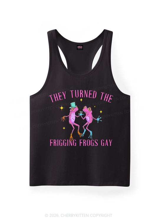 Frogs Gay Pride Y2K Men Racerback Tank Top Cherrykitten