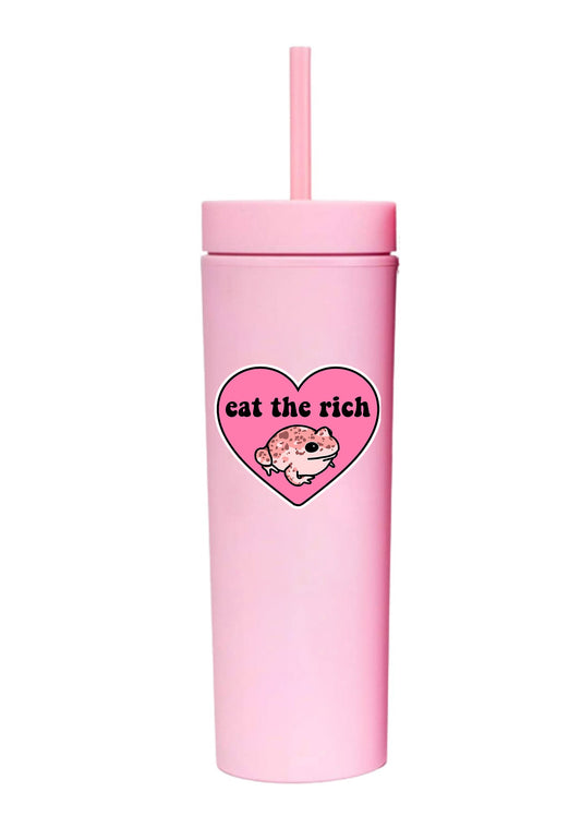 Eat The Rich Matte Skinny Tumbler