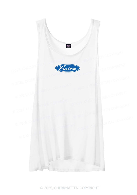 Oval Custom Text Y2K Sheer Boyfriend Tank Cherrykitten