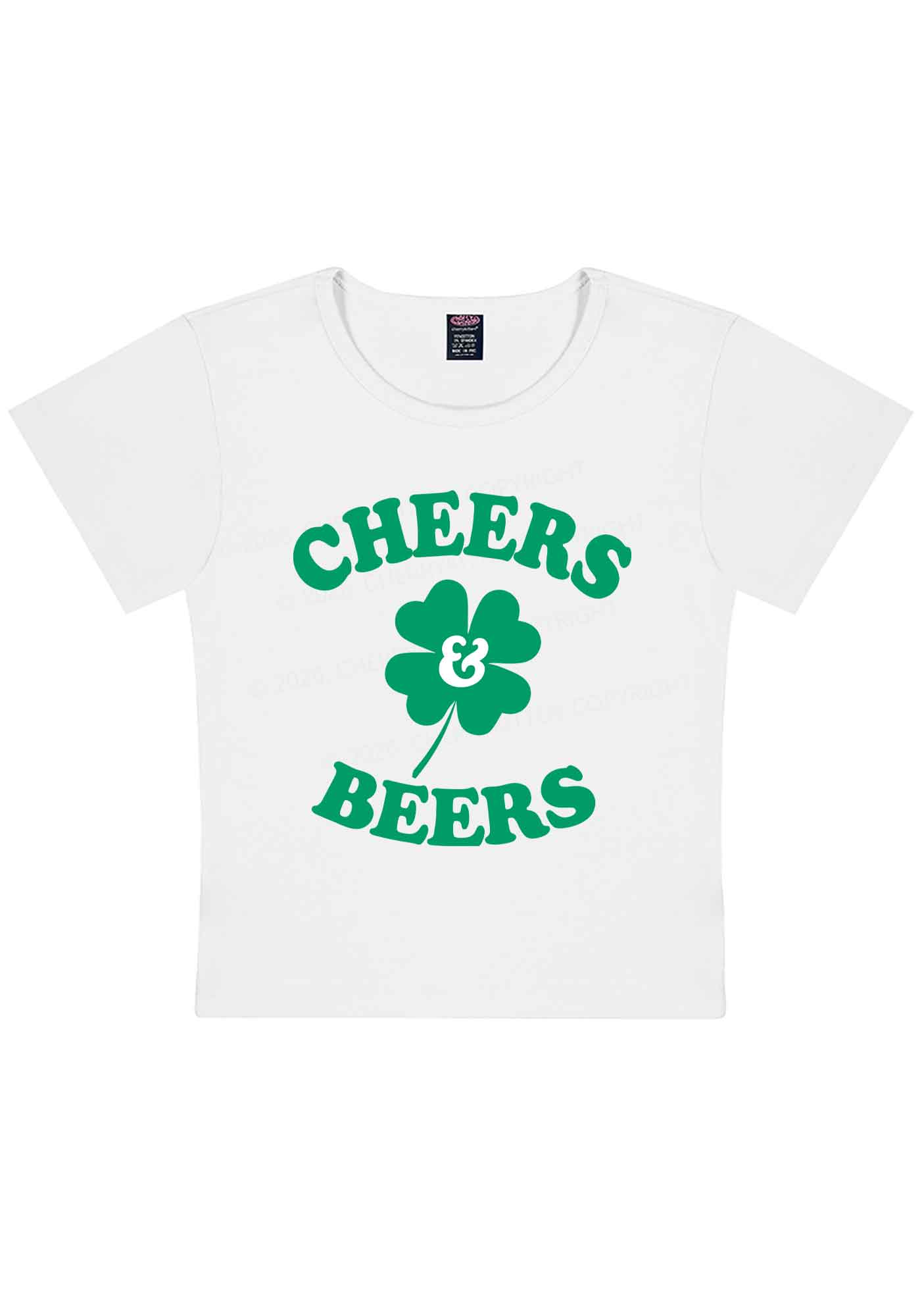 Cheers And Beers St Patricks Y2K Baby Tee Cherrykitten