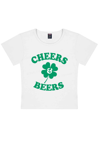 Cheers And Beers St Patricks Y2K Baby Tee Cherrykitten