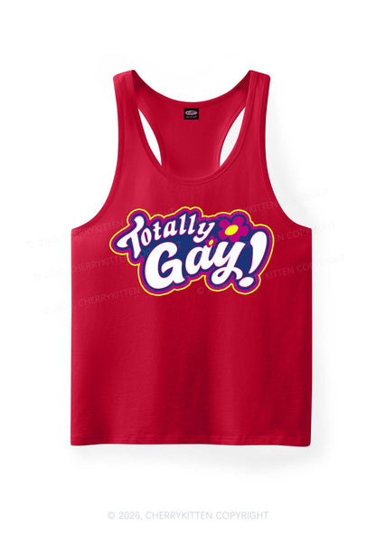 Totally Gay Pride Y2K Men Racerback Tank Top Cherrykitten