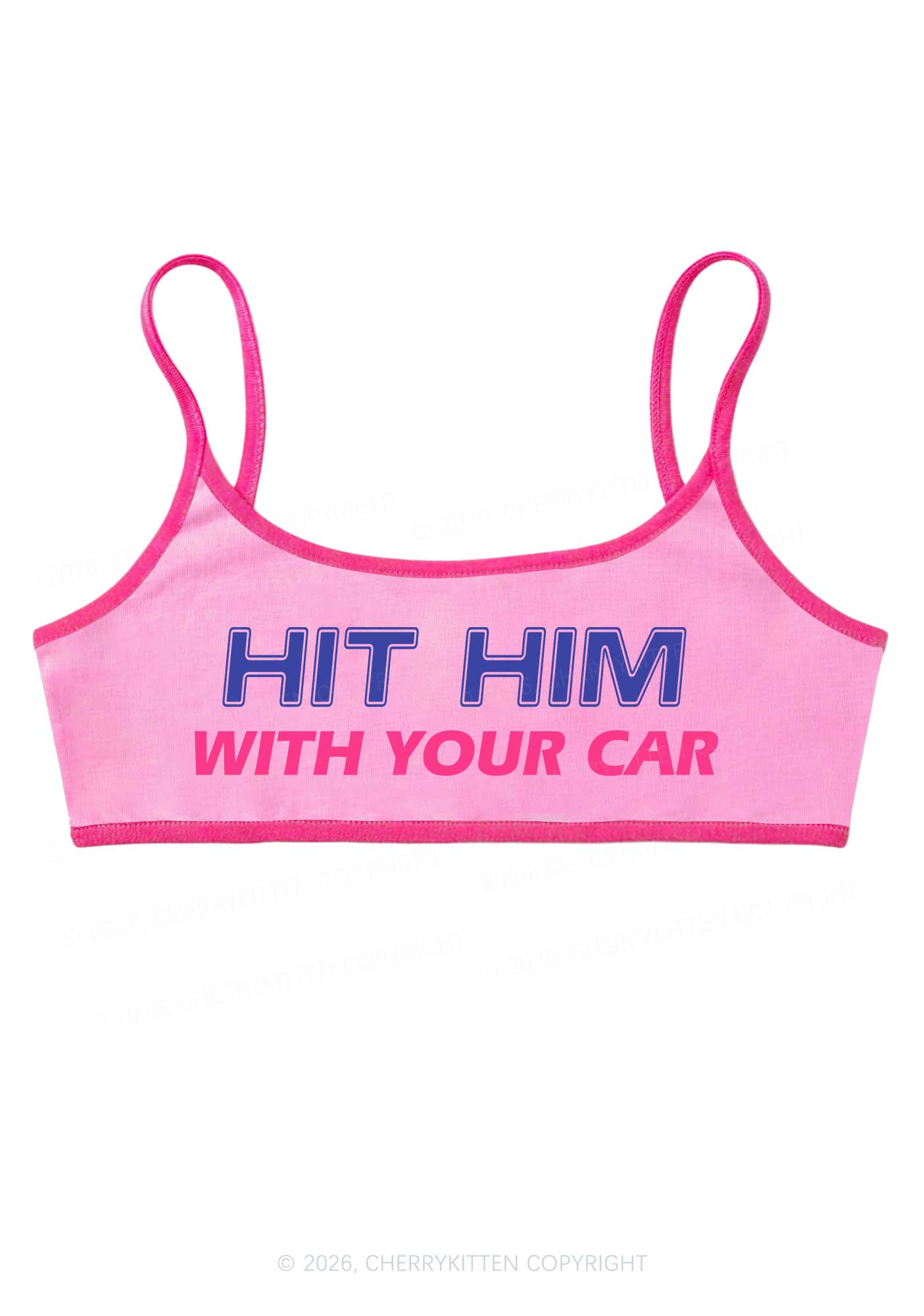 Hit Him With Your Car Y2K Super Crop Cami Cherrykitten