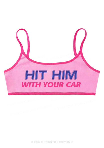 Hit Him With Your Car Y2K Super Crop Cami Cherrykitten