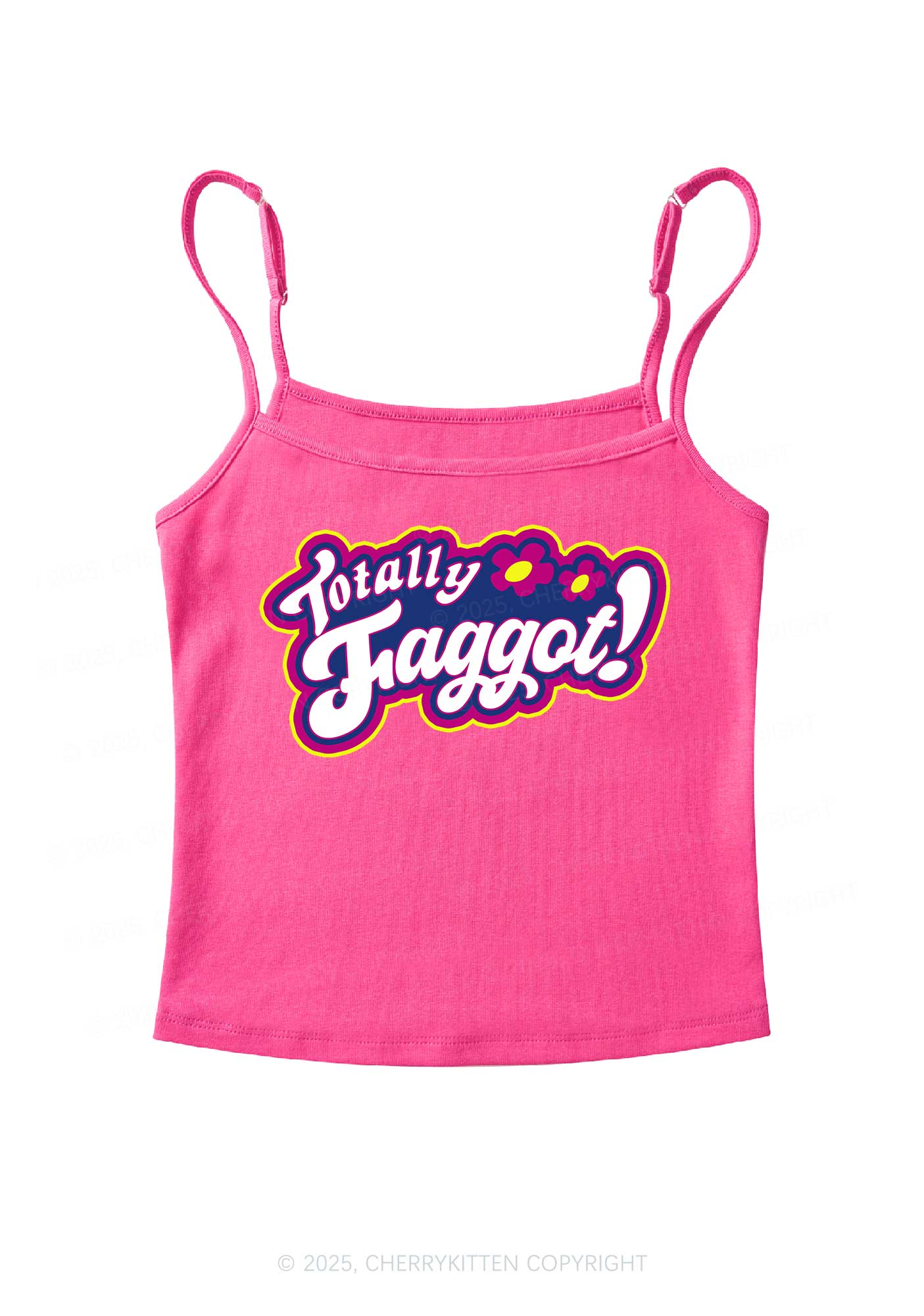 Totally Faggot Pride Y2K Spaghetti Strap Cami Cherrykitten