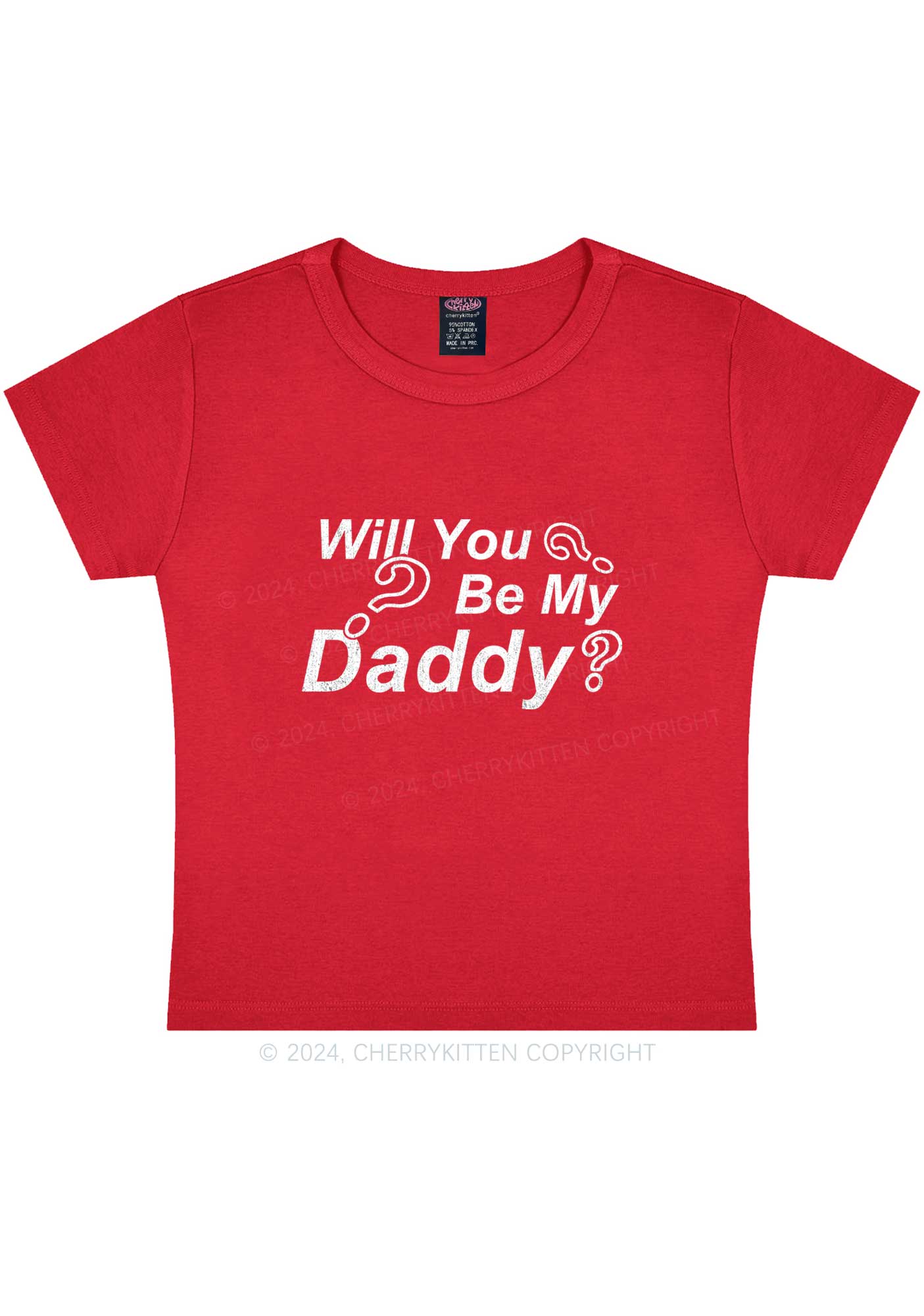 Will You Be My Daddy Y2K Baby Tee Cherrykitten