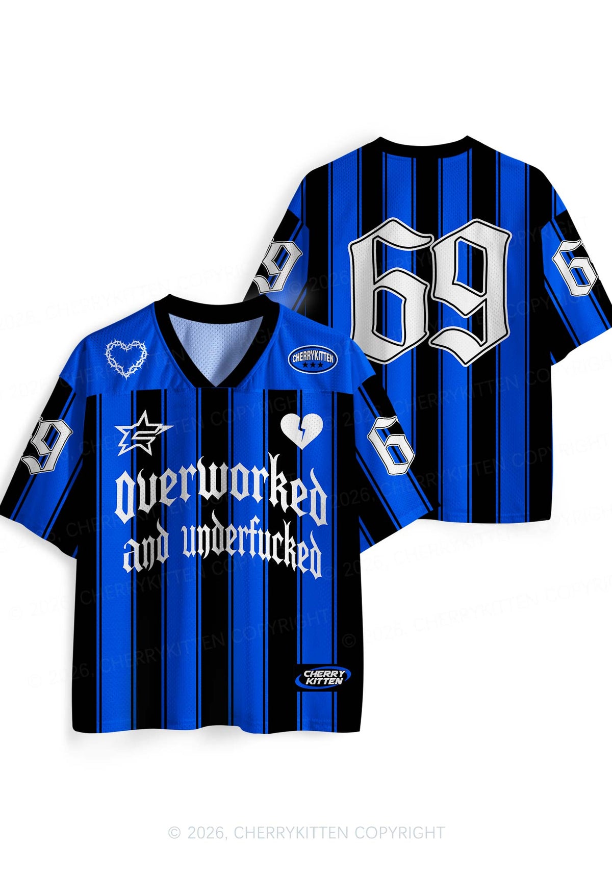 Overworked And Underfxxked Y2K Sport Jersey Shirts Cherrykitten