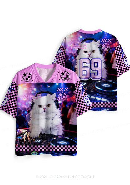 DJ White Cat Y2K Sport Jersey Shirts Cherrykitten