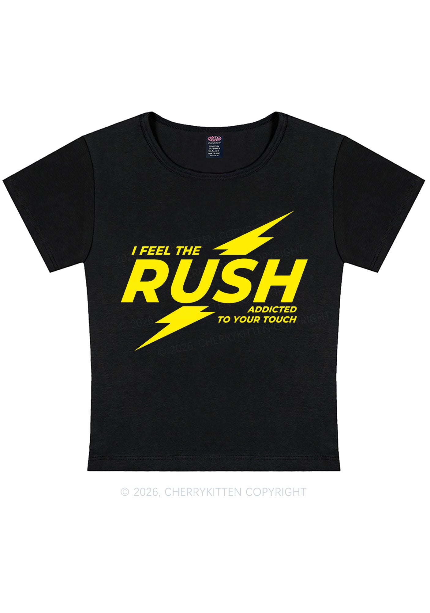 I Feel The Rush Y2K Baby Tee Cherrykitten