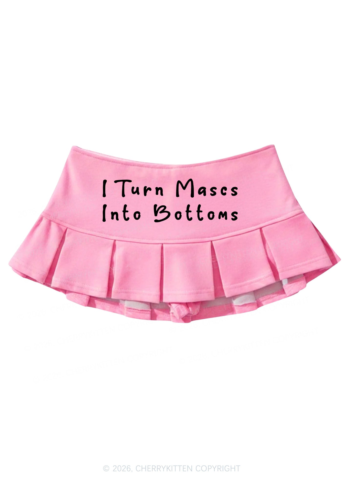 I Turn Mascs Into Bottoms Pride Y2K Mini Pleated Skirts Cherrykitten