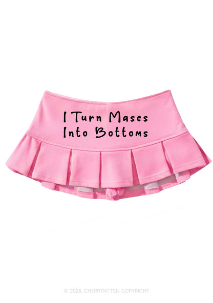 I Turn Mascs Into Bottoms Pride Y2K Mini Pleated Skirts Cherrykitten