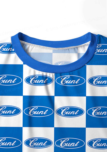 Oval Cxxt Y2K Print Long Sleeve Pajama Set Cherrykitten