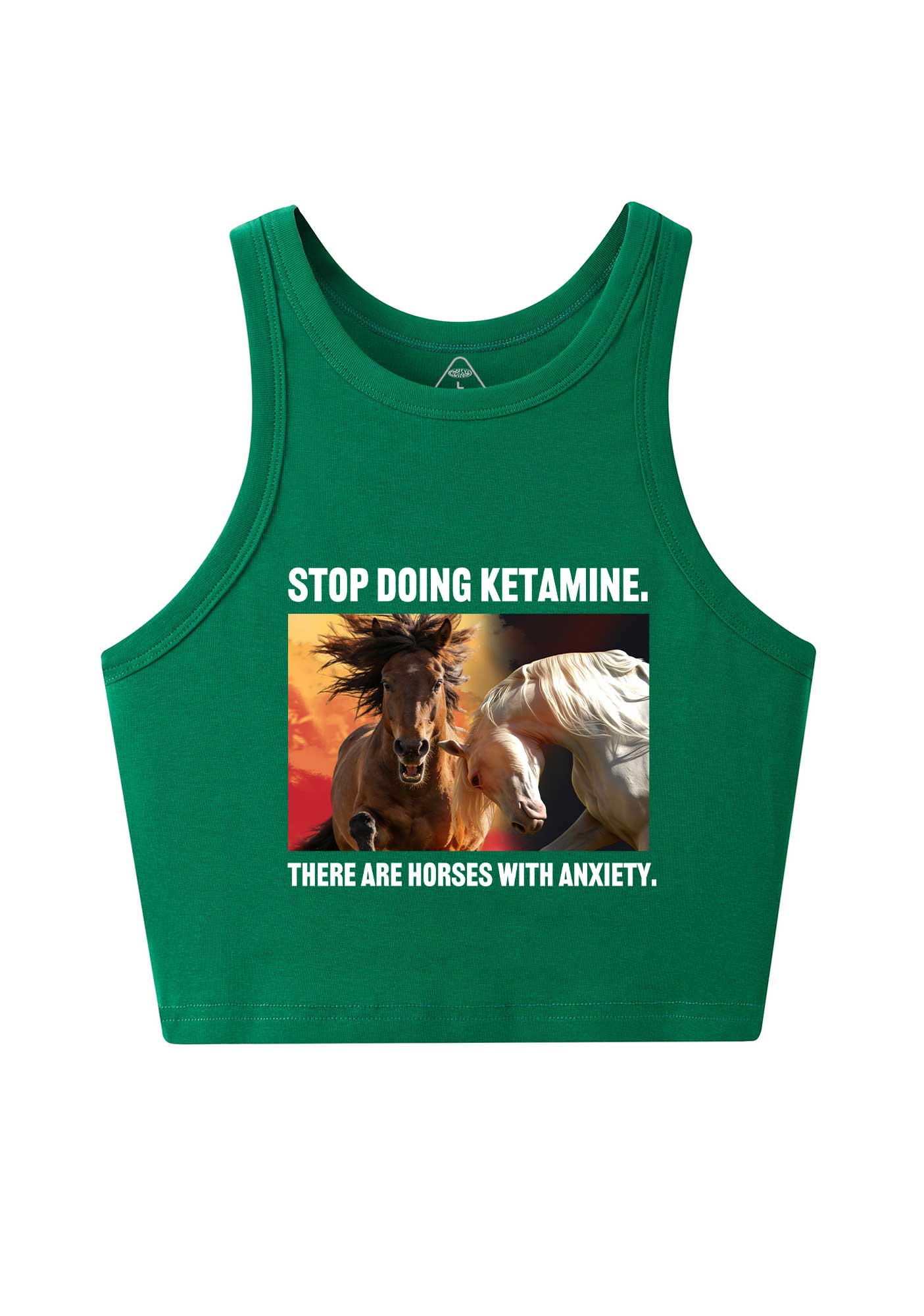 There Are Horses With Anxiety Y2K Crop Tank Top Cherrykitten