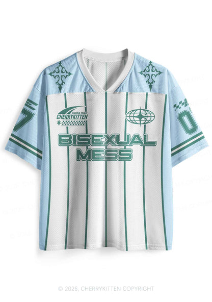 Green Stripes Bisexual Mess Pride Y2K Sport Jersey Shirts Cherrykitten