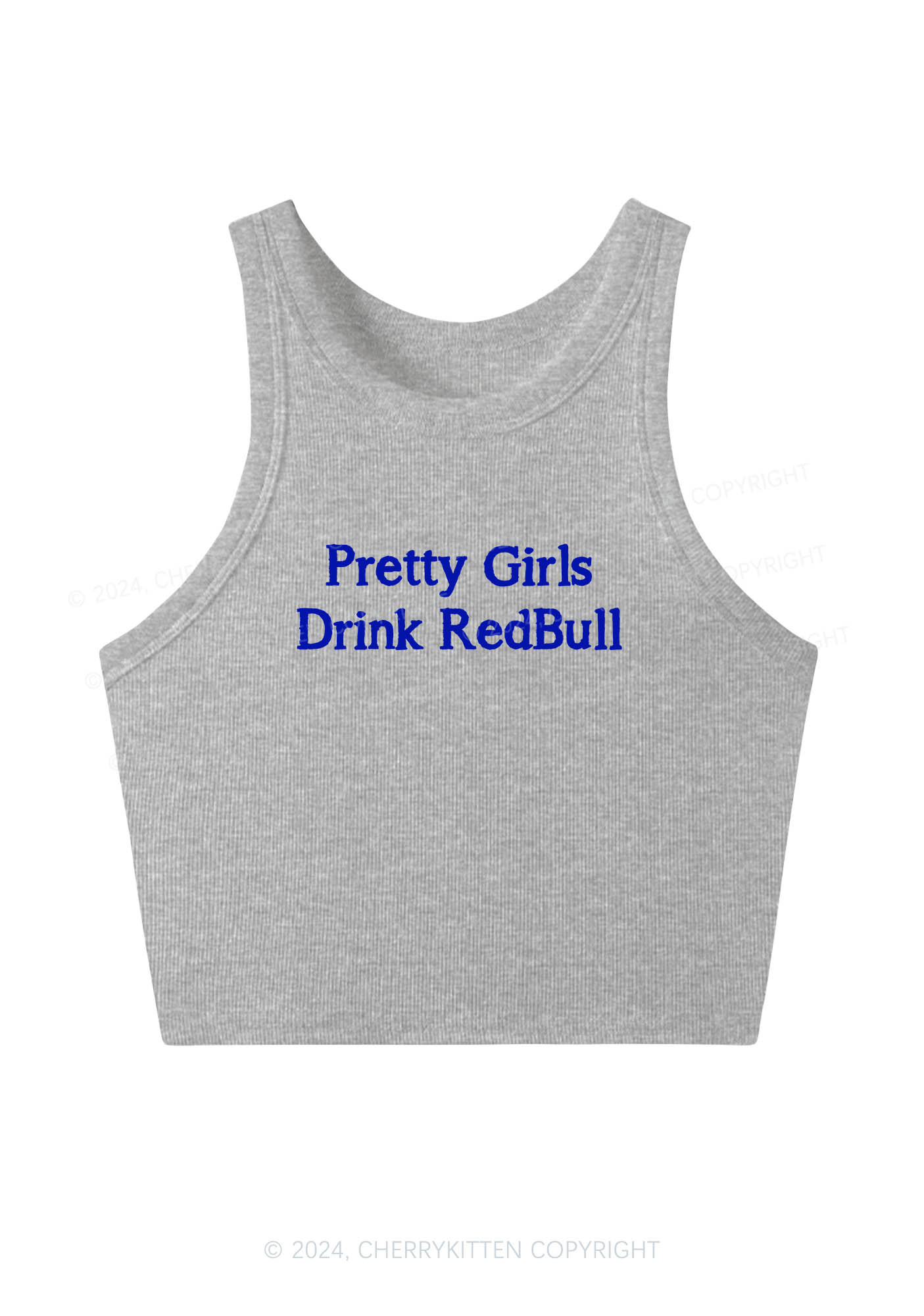 Pretty Girls Drink Redbull Y2K Crop Tank Top Cherrykitten