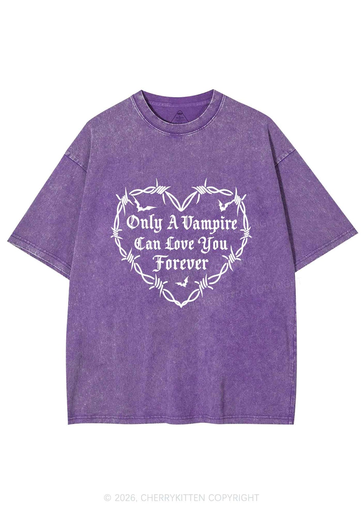 Halloween Vampire Love You Forever Y2K Shirts Washed Tee Cherrykitten