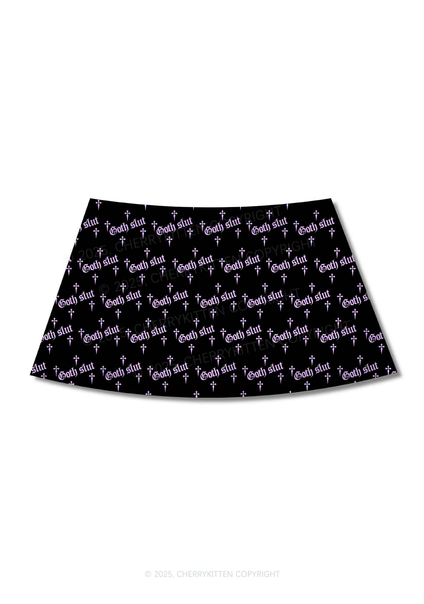 Halloween Pink Goth Slxt Y2K Print Mini Skirt Cherrykitten