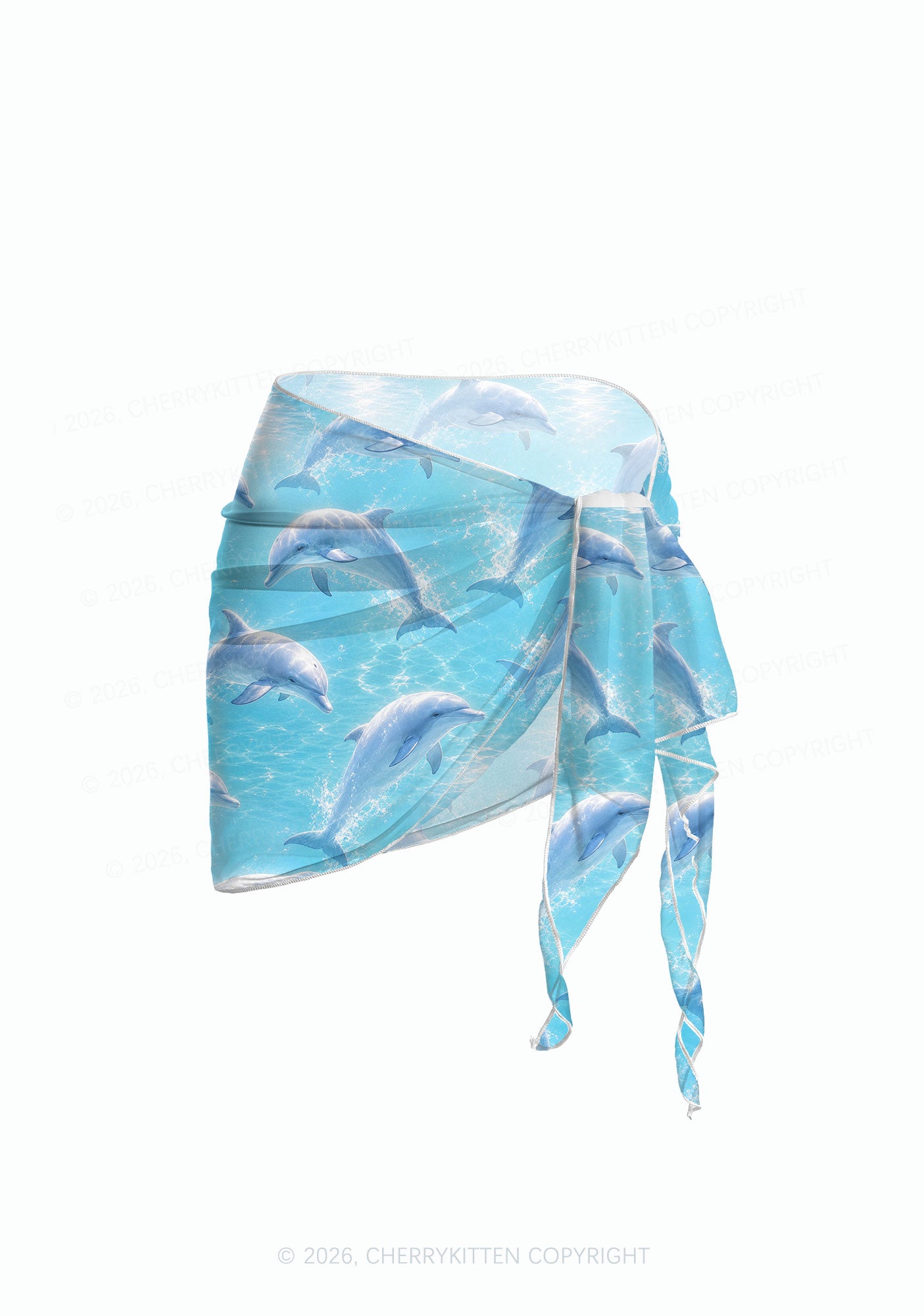 Blue Dolphin Y2K Print Bikini Set Cherrykitten