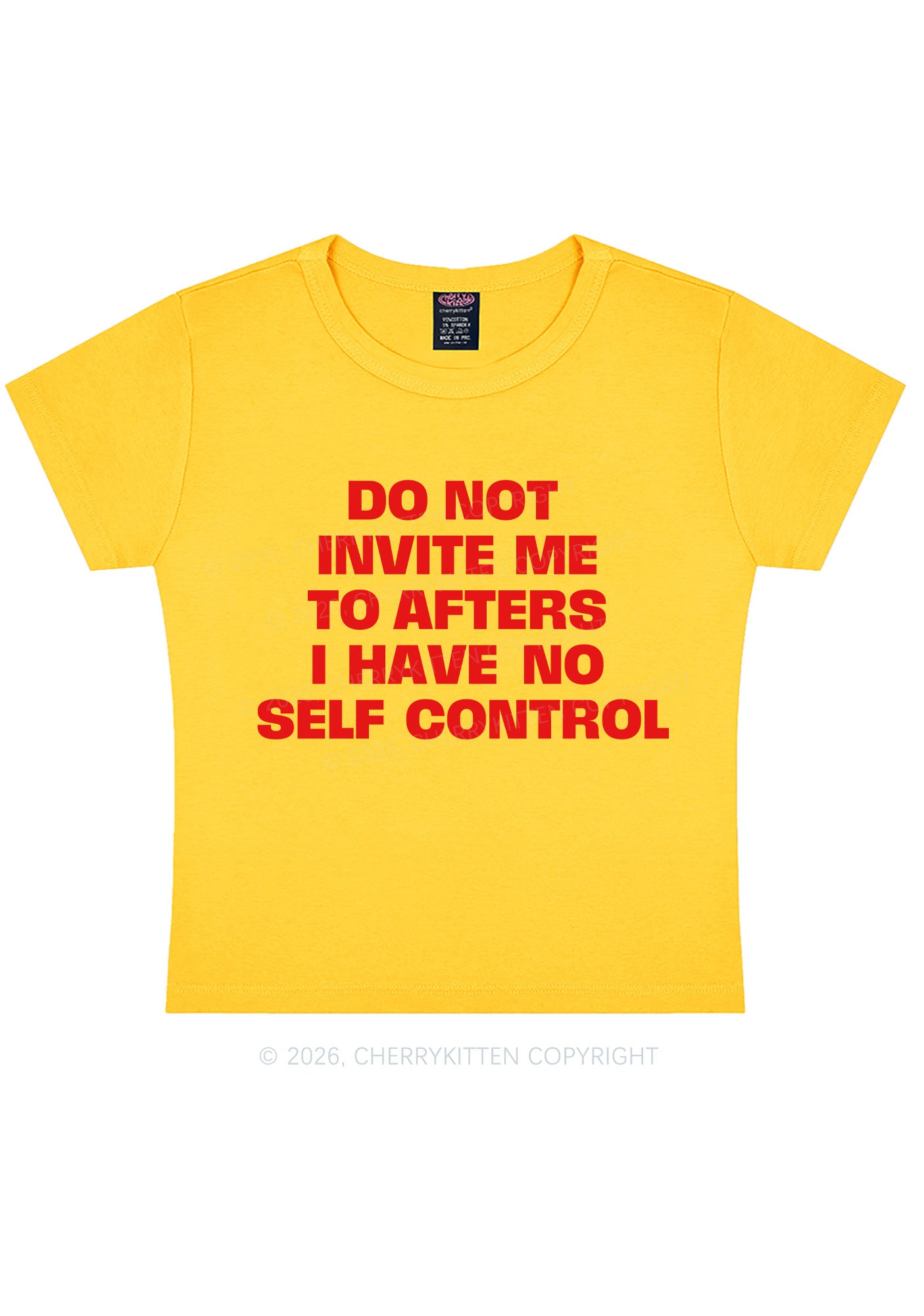 Do Not Invite Me To Afters Y2K Baby Tee Cherrykitten