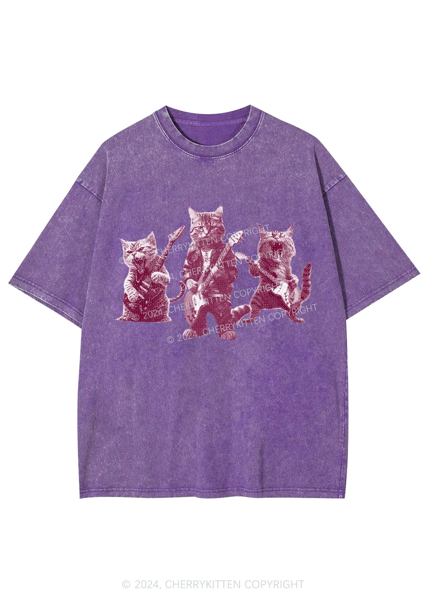 Guitar Cats Y2K Washed Tee Cherrykitten