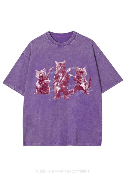 Guitar Cats Y2K Washed Tee Cherrykitten