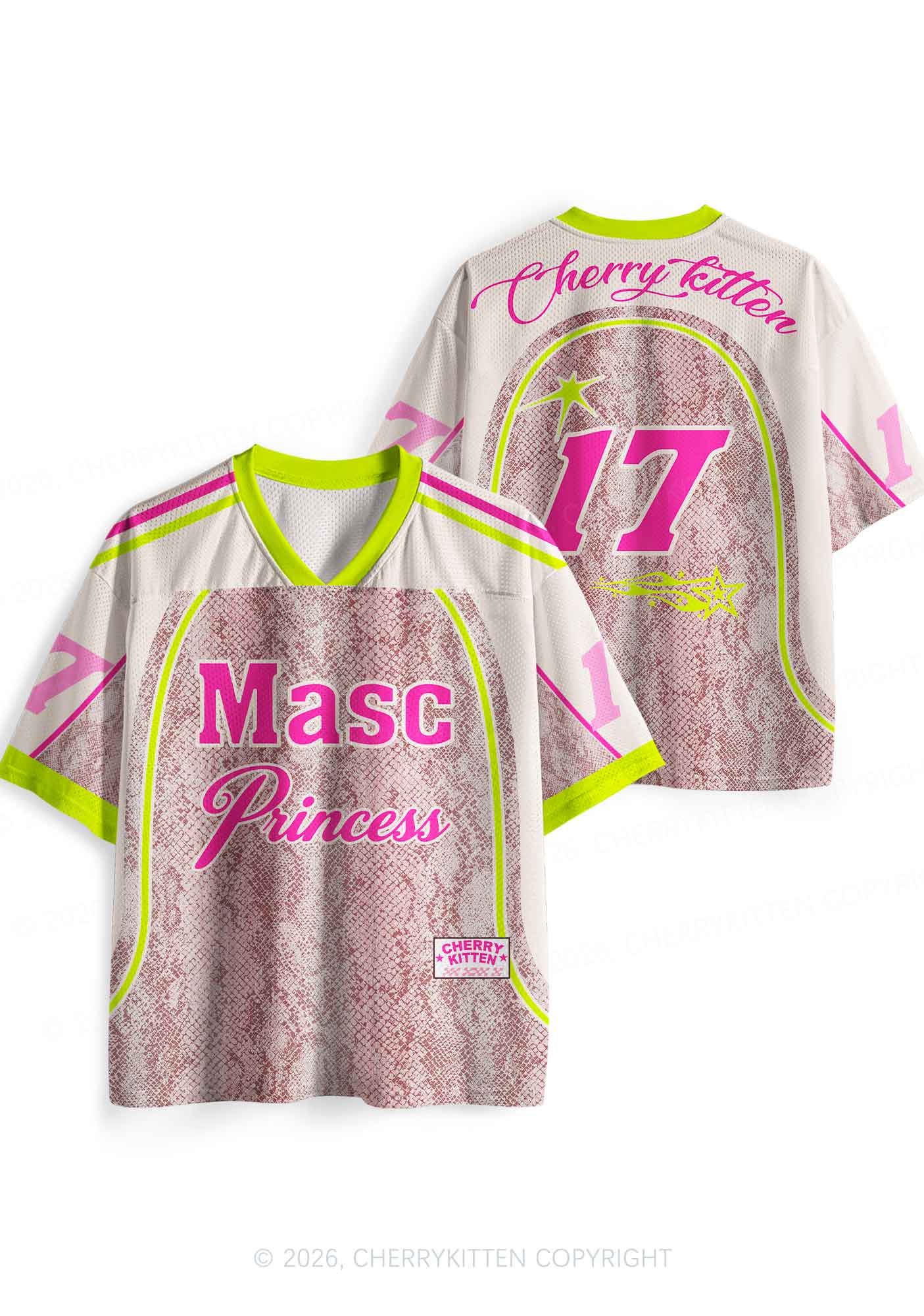 Masc Princess Snakeskin Texture Pride Y2K Sport Jersey Shirts Cherrykitten