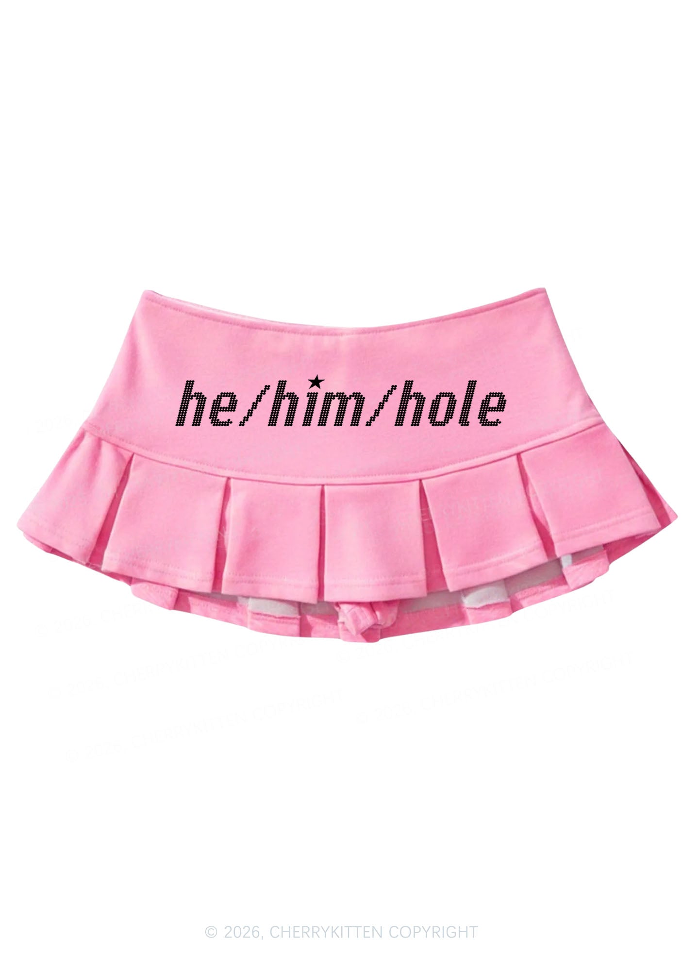He Him Hole Pride Y2K Mini Pleated Skirts Cherrykitten