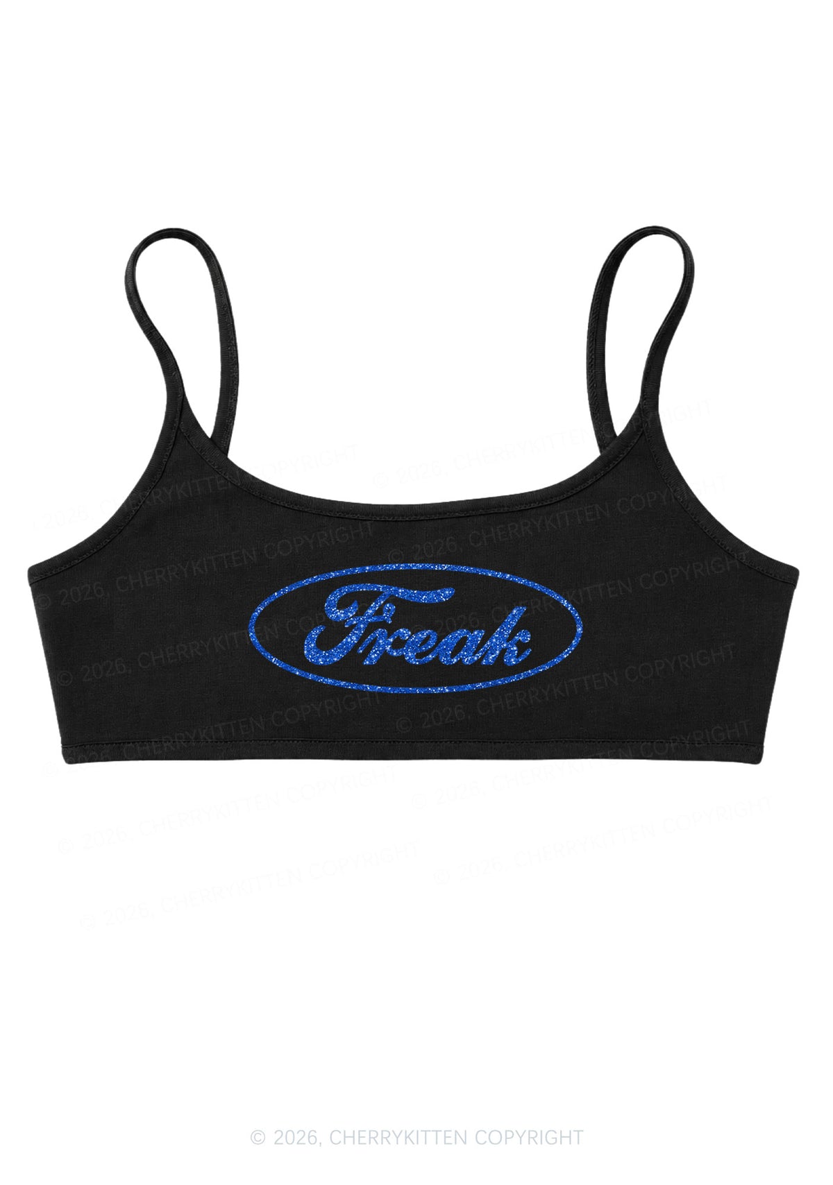Glitter Oval Freak Y2K Super Crop Cami Cherrykitten