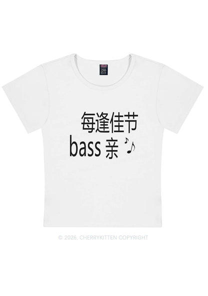 Holiday Bass Vibes Y2K Baby Tee Cherrykitten