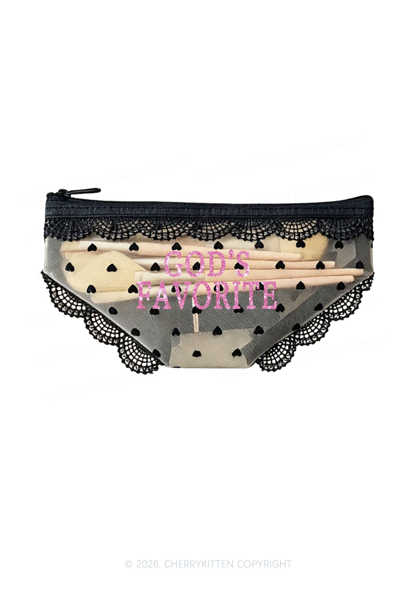 Glitter Gods Favorite Y2K Briefs Shape Cosmetic Pouch Cherrykitten