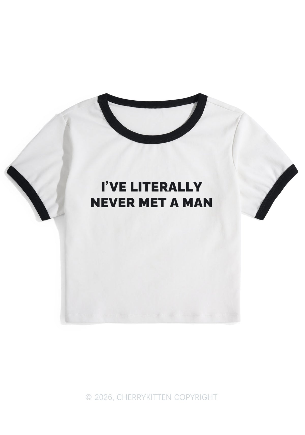 Never Met A Man Y2K Ringer Tee Cherrykitten