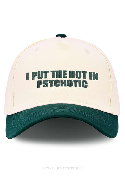 I Put The Hot In Psychotic Y2K Color Block Baseball Cap Cherrykitten