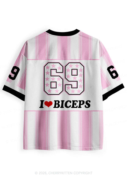 I Love Biceps Y2K Sport Jersey Shirts Cherrykitten
