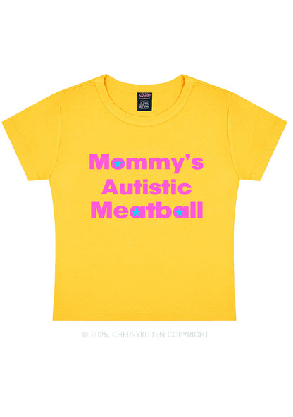 Mommys Autistic Meatball Y2K Baby Tee Cherrykitten