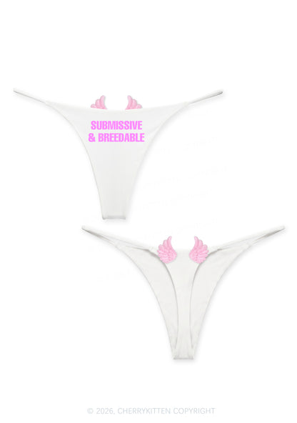 Submissive Breedable Y2K Goth Angel Wings Bikini String Thong Cherrykitten