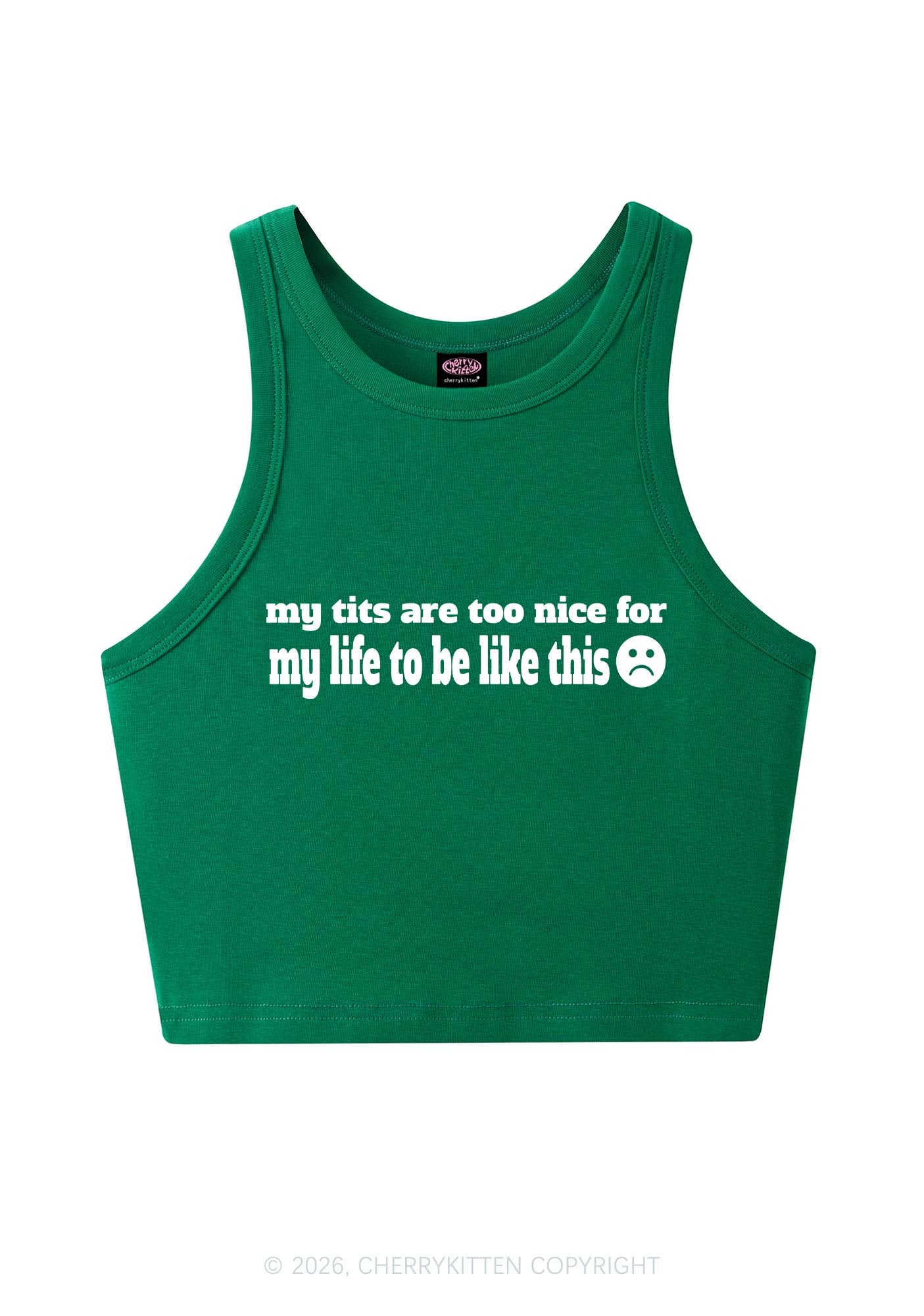 My Txts Are Too Nice Y2K Crop Tank Top Cherrykitten