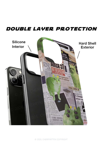 Green Alien Kitten Y2K Phone Case Cherrykitten