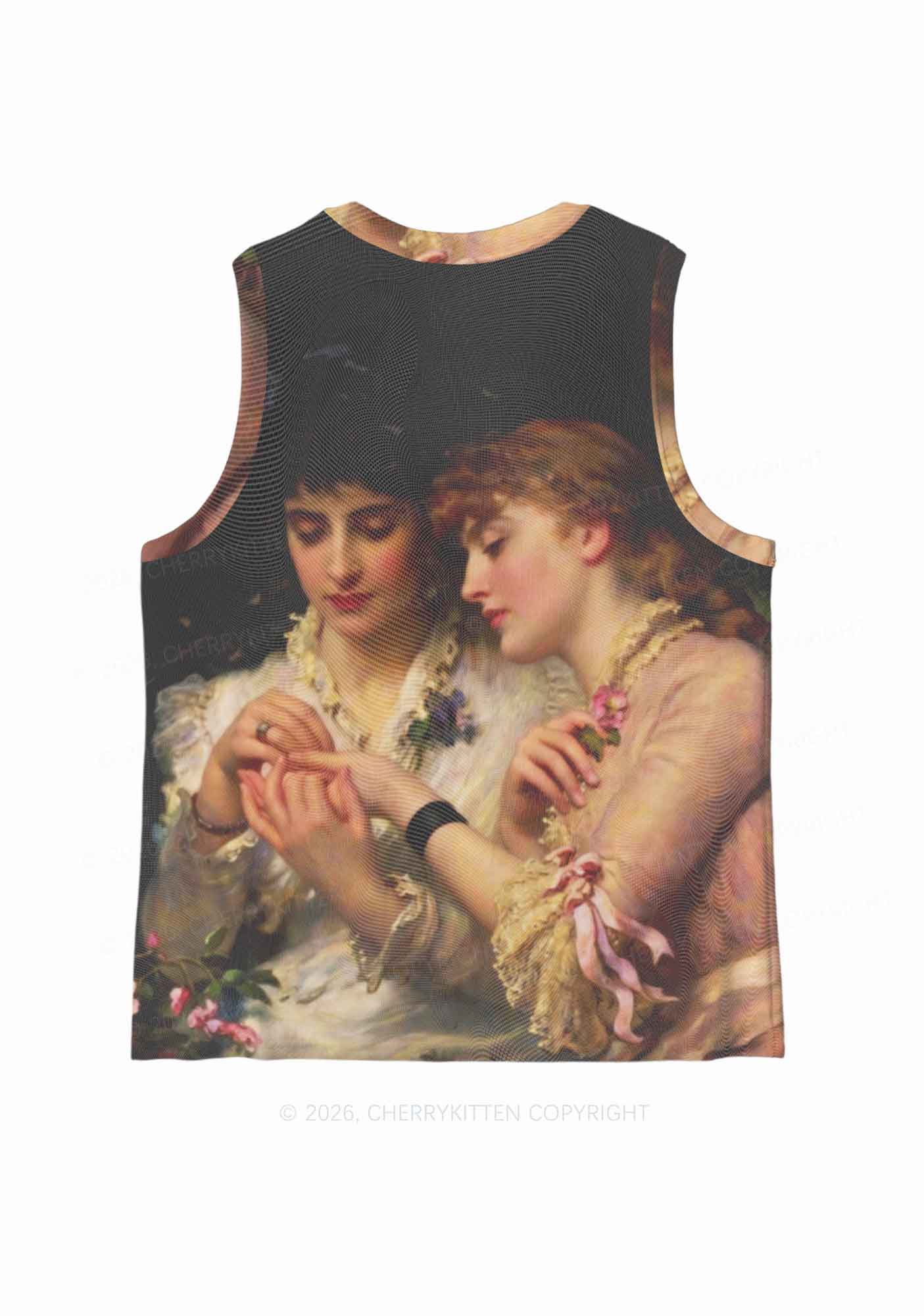 Vintage Victorian Women Art Pride Y2K Mesh Muscle Tank Cherrykitten