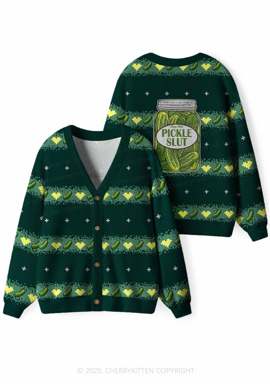 Pickle Slxt Y2K Christmas Cardigan Knit Sweatshirt Cherrykitten