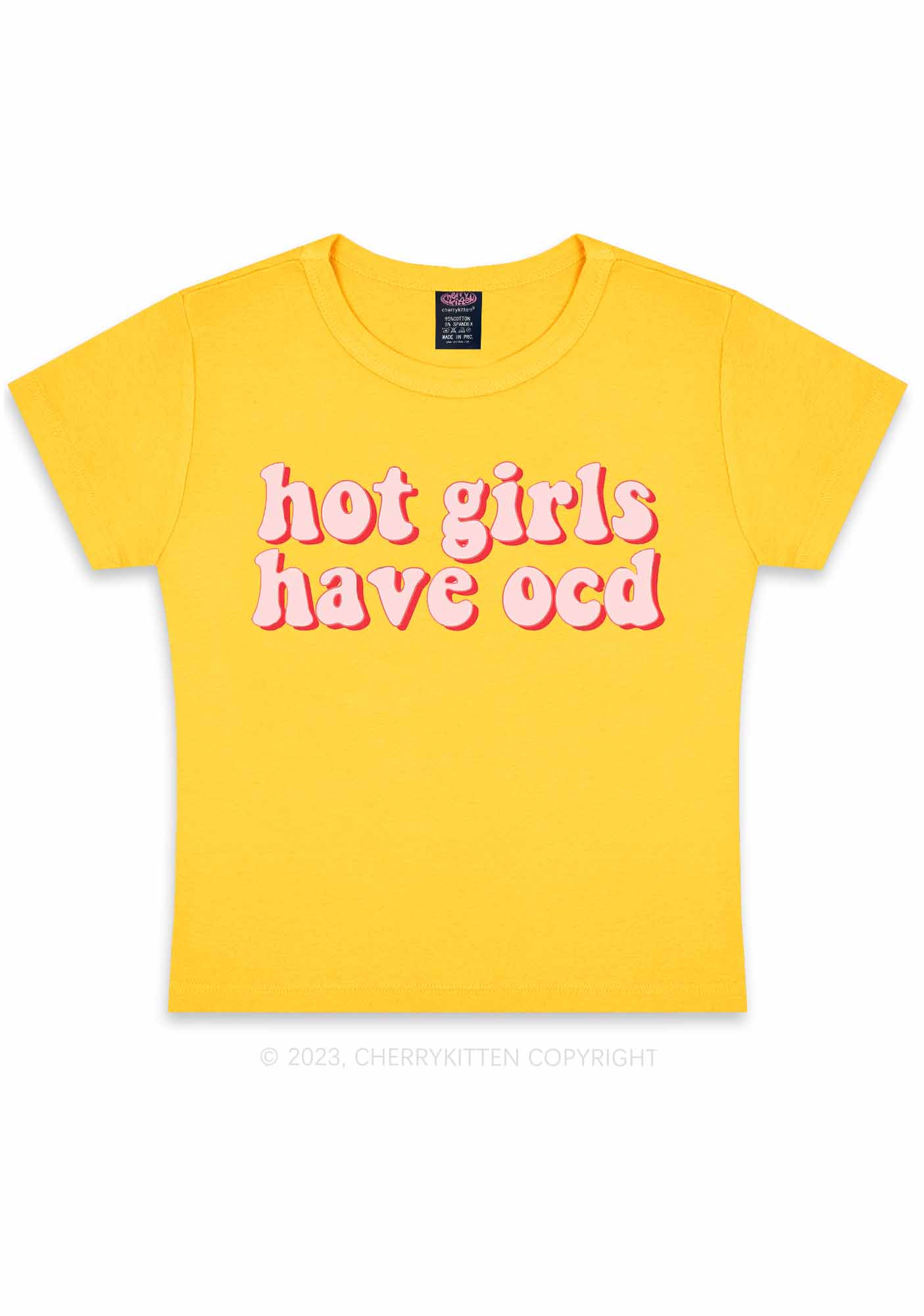 Hot Girls Have OCD Y2K Baby Tee Cherrykitten