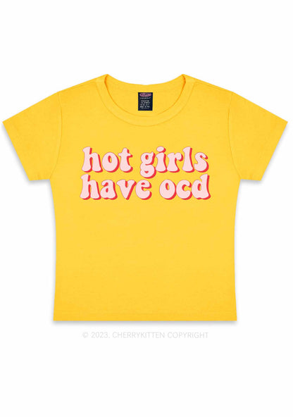 Hot Girls Have OCD Y2K Baby Tee Cherrykitten