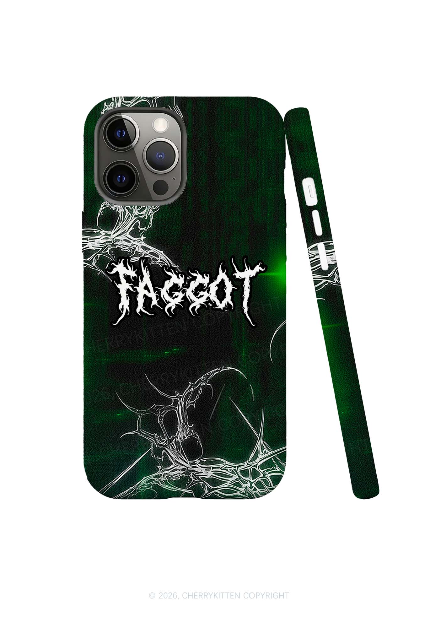 Green Gothic Faggot Pride Y2K Phone Case Cherrykitten