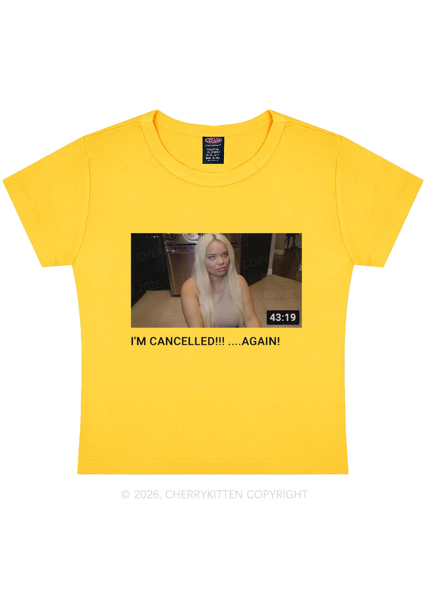Im Canceled Again Y2K Baby Tee Cherrykitten