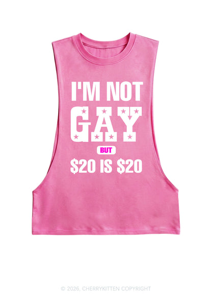 Im Not Gay But Pride Y2K Men Muscle Side Cutoff Tank Top Cherrykitten