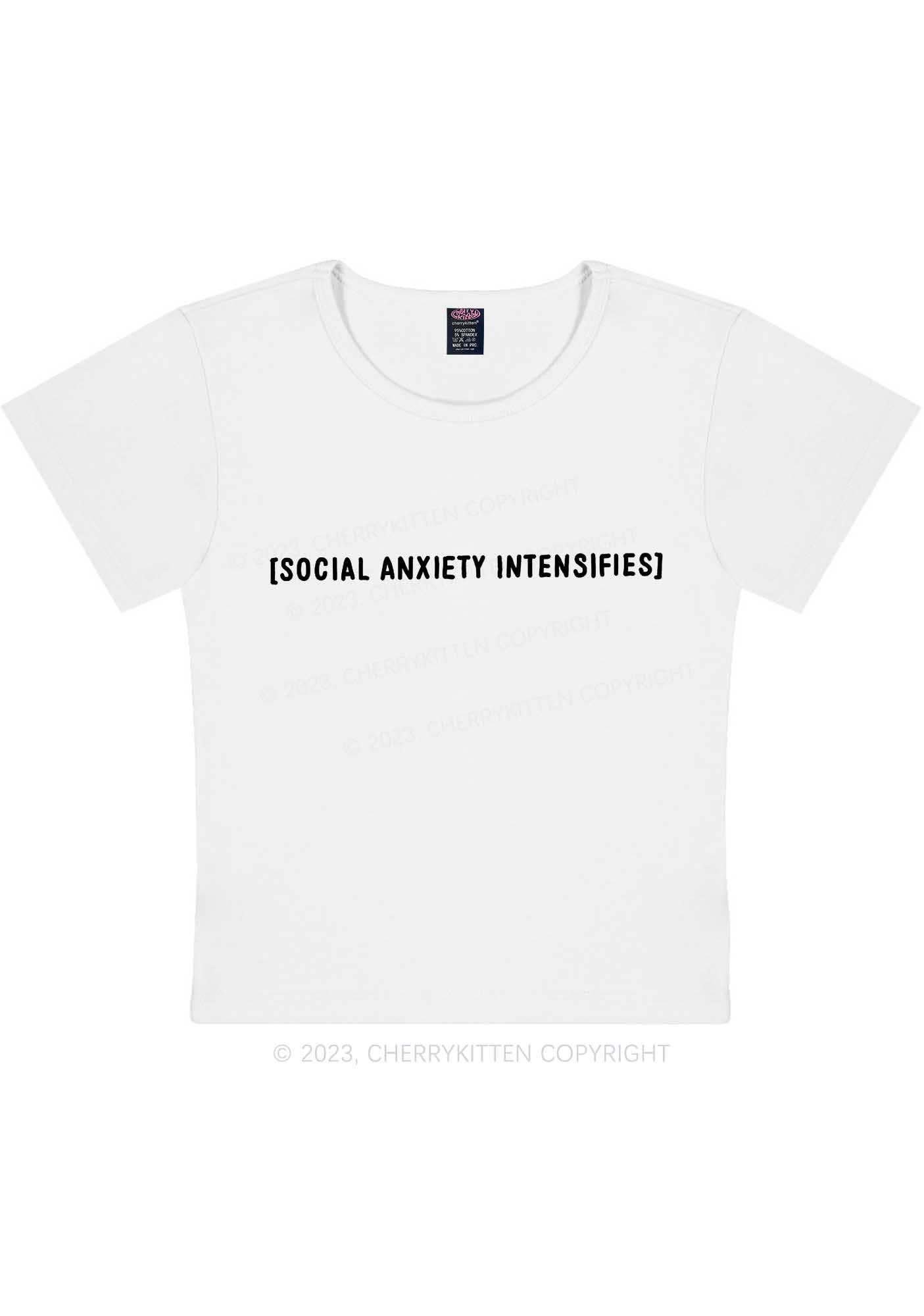 Social Anxiety Intensifies Y2K Baby Tee Cherrykitten