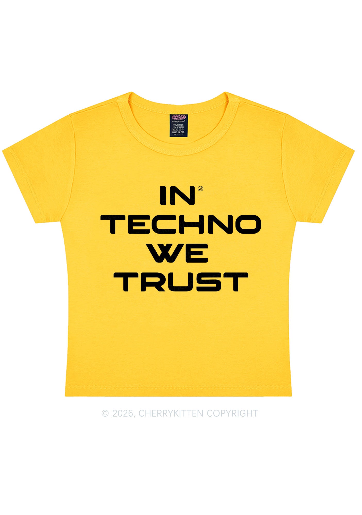 In Techno We Trust Y2K Baby Tee Cherrykitten