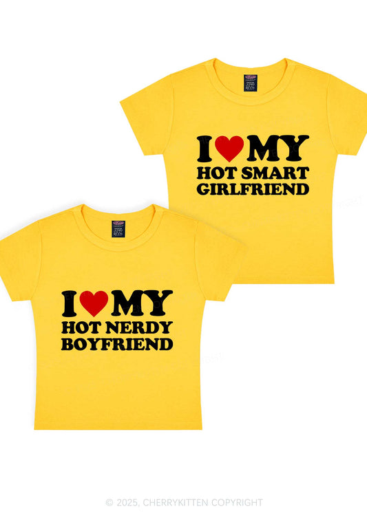 I Love My Hot Nerdy BF Y2K Valentine's Day Baby Tee Cherrykitten