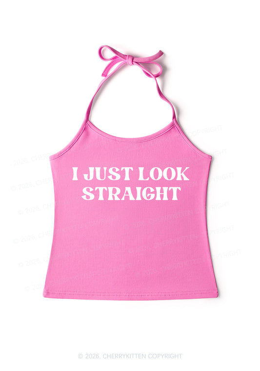 I Just Look Straight Pride Y2K Halter Neck Cami Cherrykitten