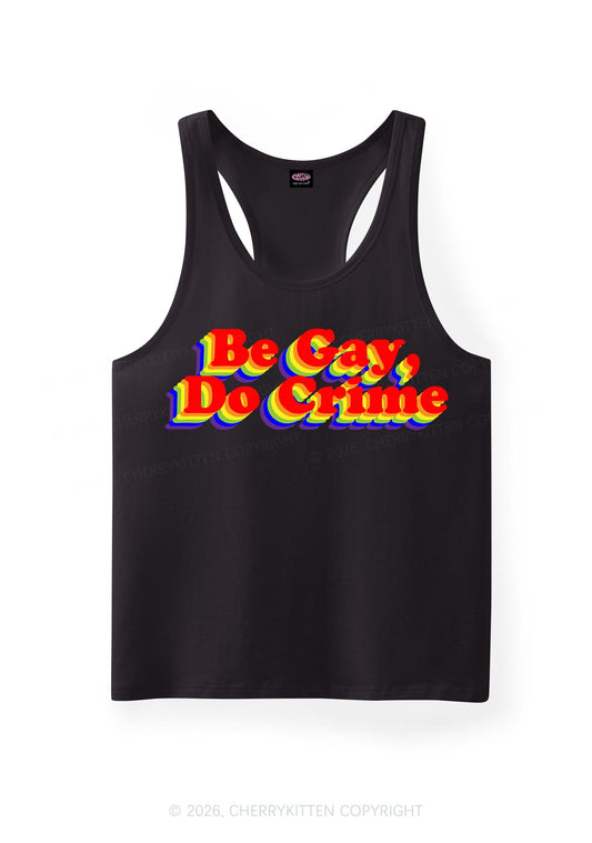 Be Gay Do Crime Pride Y2K Men Racerback Tank Top Cherrykitten
