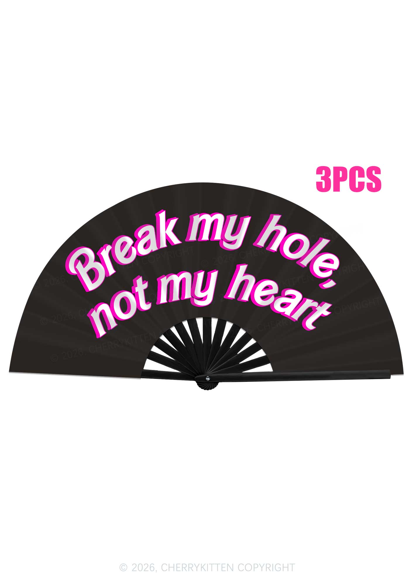 Break My Hole Y2K Rave Hand Fan Cherrykitten